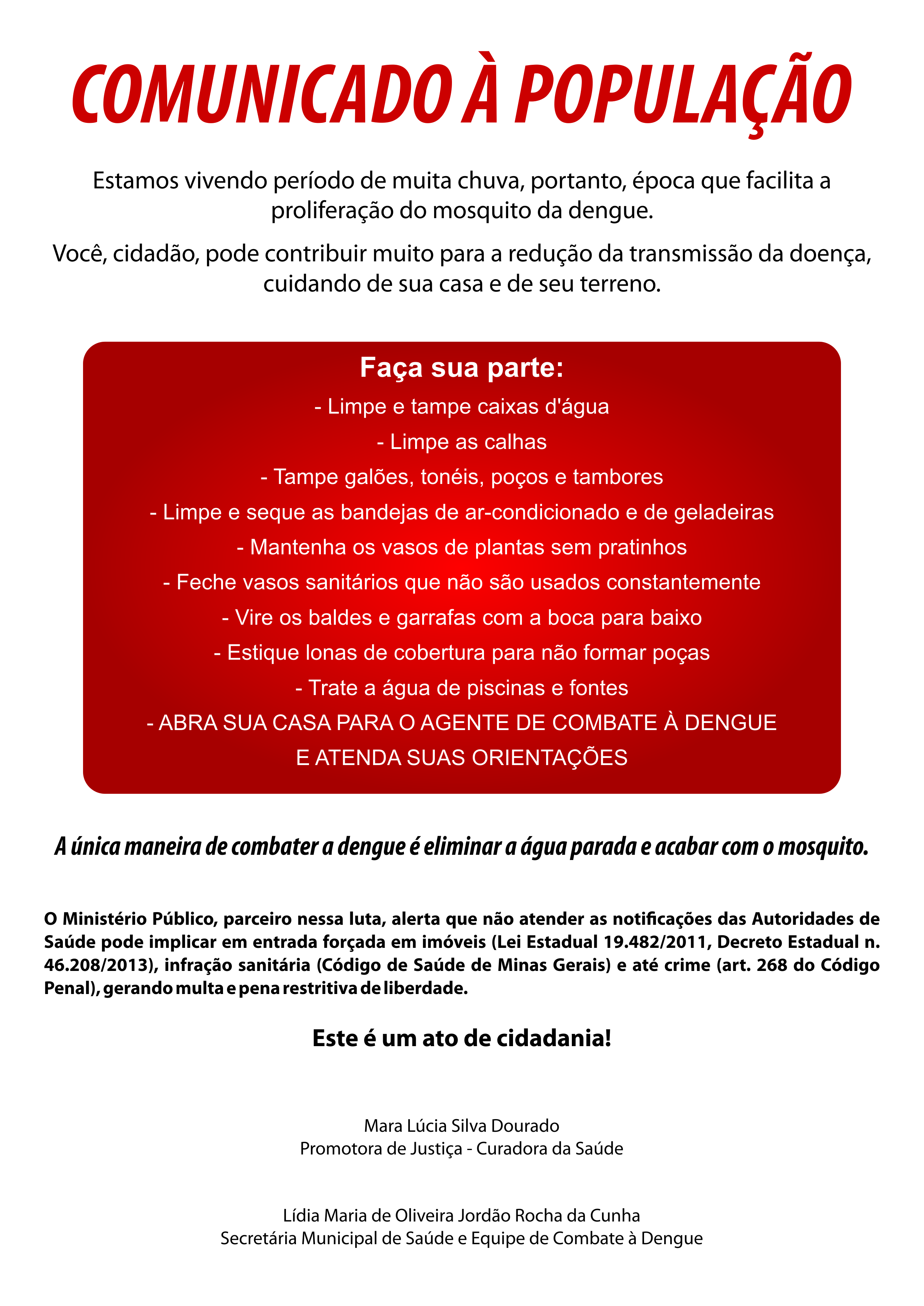 Comunicado Dengue 2015